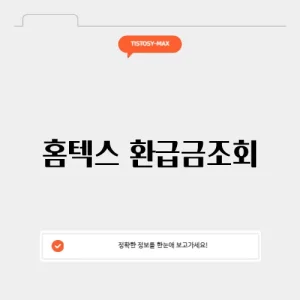 홈텍스 환급금조회
