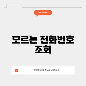 모르는 전화번호 조회