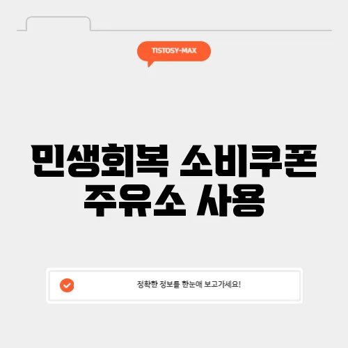 민생회복 소비쿠폰 주유소 사용