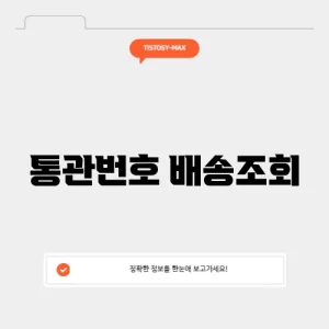 통관번호 배송조회