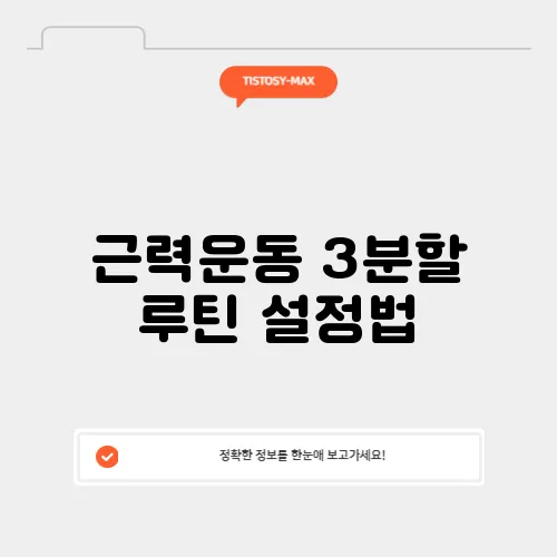 근력운동 3분할 루틴 설정법