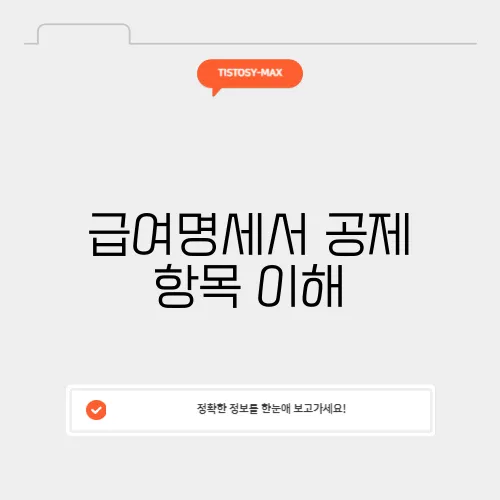 급여명세서 공제 항목 이해