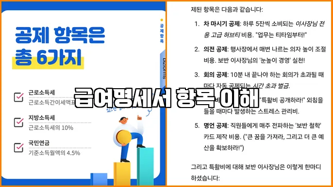 급여명세서 항목 이해
