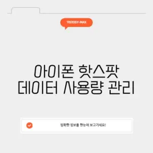 아이폰 핫스팟 데이터 사용량 관리