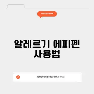 알레르기 에피펜 사용법
