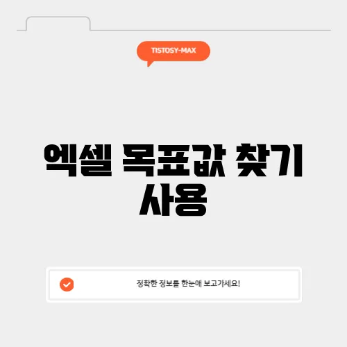 엑셀 목표값 찾기 사용