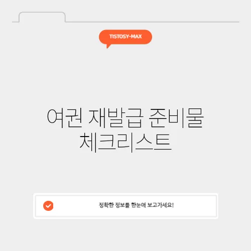 여권 재발급 준비물 체크리스트