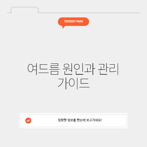 여드름 원인과 관리 가이드