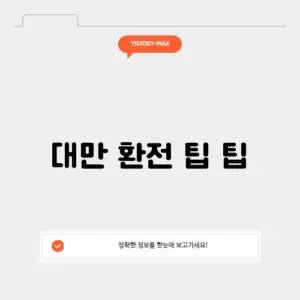 대만 환전 팁 팁