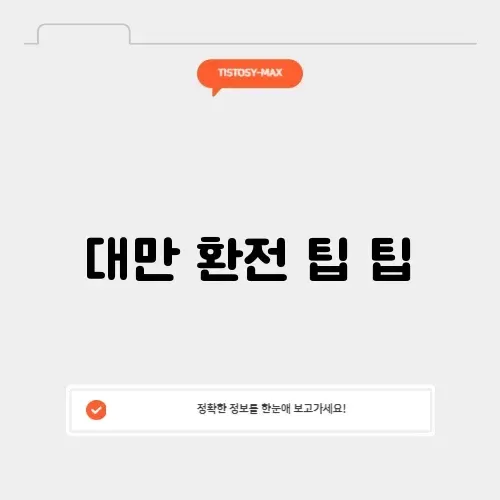 대만 환전 팁 팁