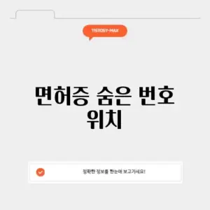 운전면허증 일련번호 찾기