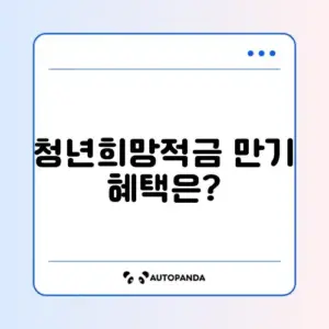 청년희망적금 만기 수령