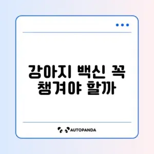 강아지 예방접종 일정과 비용 완벽 체크리스트 알아보기