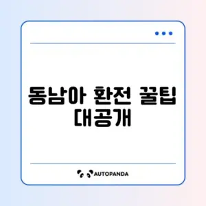 동남아 환전 방법과 주의사항 완벽 정리 가이드