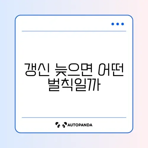 운전면허증 갱신 기간 만료 시 과태료 완벽 정리