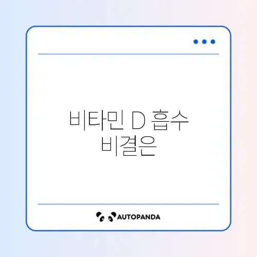 비타민 D 권장 섭취량과 영양제 흡수율 높이는 식단 구성 완벽 정리 썸네일