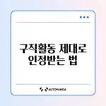 실업급여 구직활동 인정 기준 완벽 정리 가이드