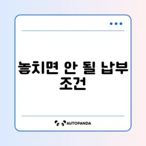 국민연금 추후납부 신청 조건 완벽 정리 가이드