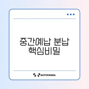 개인사업자 종합소득세 중간예납 분납 완벽 정리 가이드