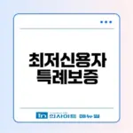 2026년 최저신용자 특례보증 조건 완화 확인법