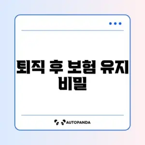 퇴직 후 건강보험 임의계속가입 조건 완벽 정리 가이드